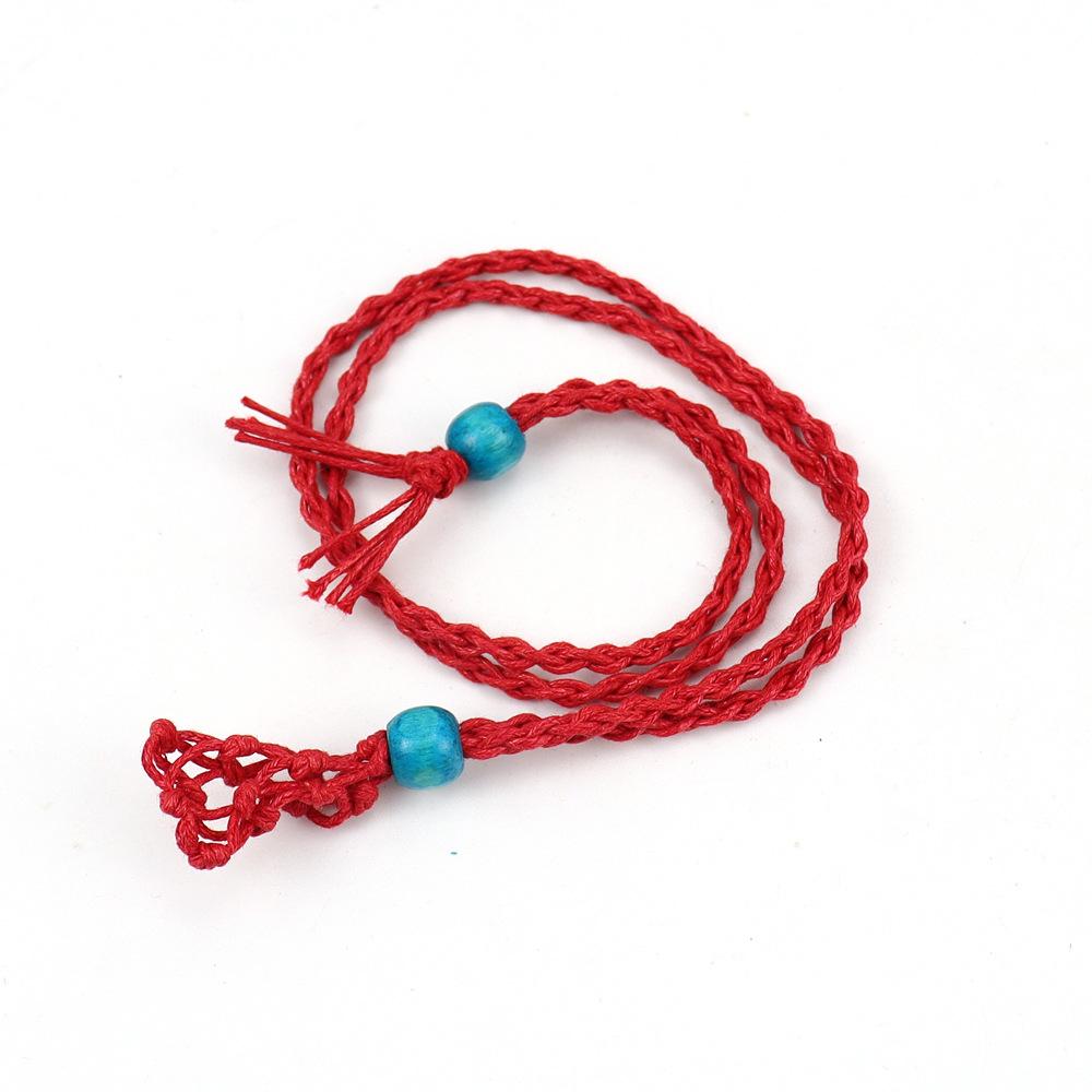 Crystal Stone Mesh Pocket Woven Necklace Pendant Adjustable Telescopic Mesh Pocket Hand Woven Mesh N719