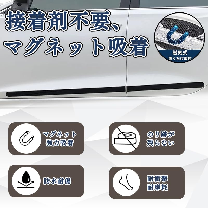 KINKA [Magnetic] Door Guard, For Cars, Door Protector, Scratch Prevention, Easy Installation, Car Door