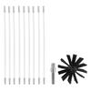 Chimney Brush Set with Long Handle Rods Flue Sweeping Brush 100/150mm Brush Head Air Duct Cleaning Tool for Chimney Dryer Pipe