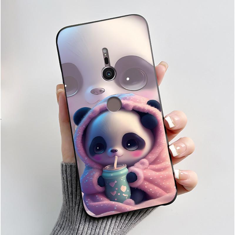 Case For sony Xperia XZ2 XZ3 Black Silicone Soft TPU Phone Case sony XZ2 XZ3 Luxury Cute Love Rabbit Funny Protective Back Cover