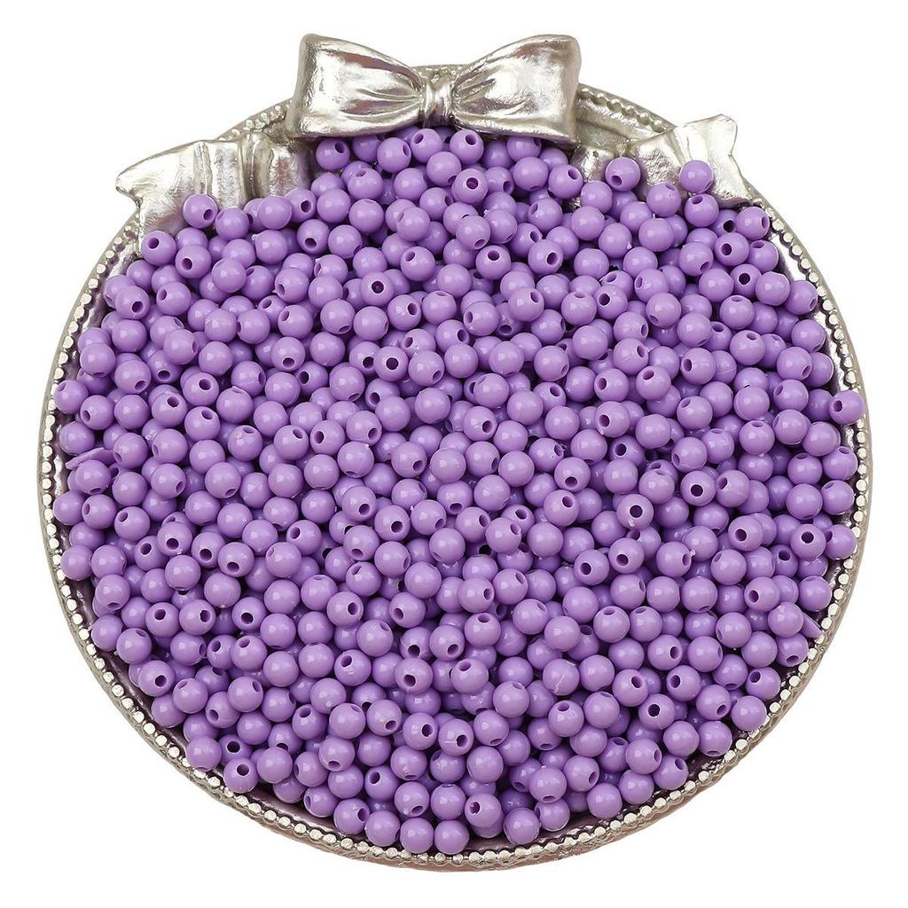 4 mm große, runde Acrylperlen in Volltonfarbe für handgefertigten DIY-Schmuck, Armbänder und Halsketten.