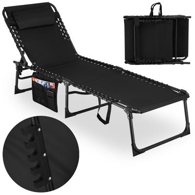Folding Adjustable Garden Lounger FENIKS Black