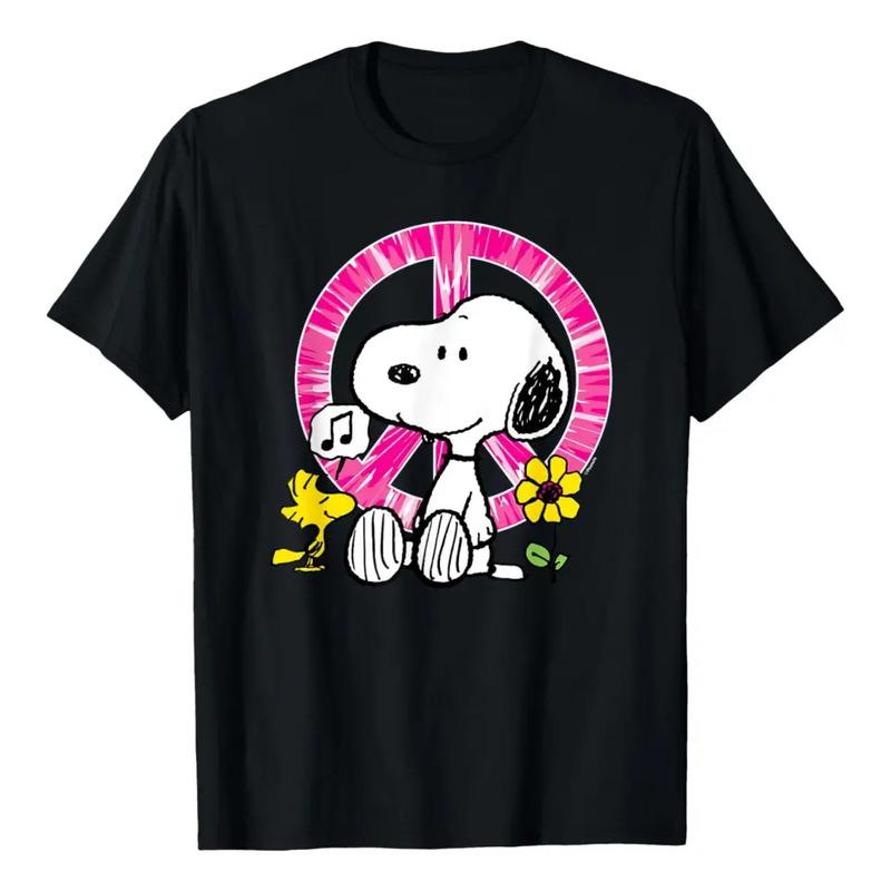 Peanuts - Camiseta Con El Signo De La Paz De Snoopy Woodstoc S