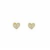 Silver 14K Gold Plated Zircon Heart Mini Stud Earrings For Women Classic Fine Jewelry Minimalist Piercing Accessories