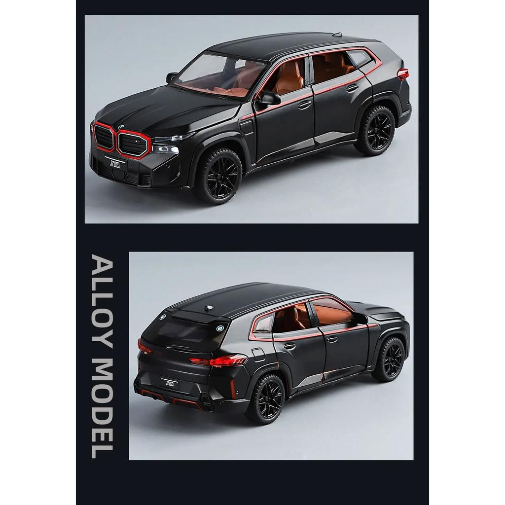 1/32 BMW XM Off Road SUV Vehicle Alloy Metal Diecast Car Model Sound & Light Indoor Collection Decorative Gift for Firend Box