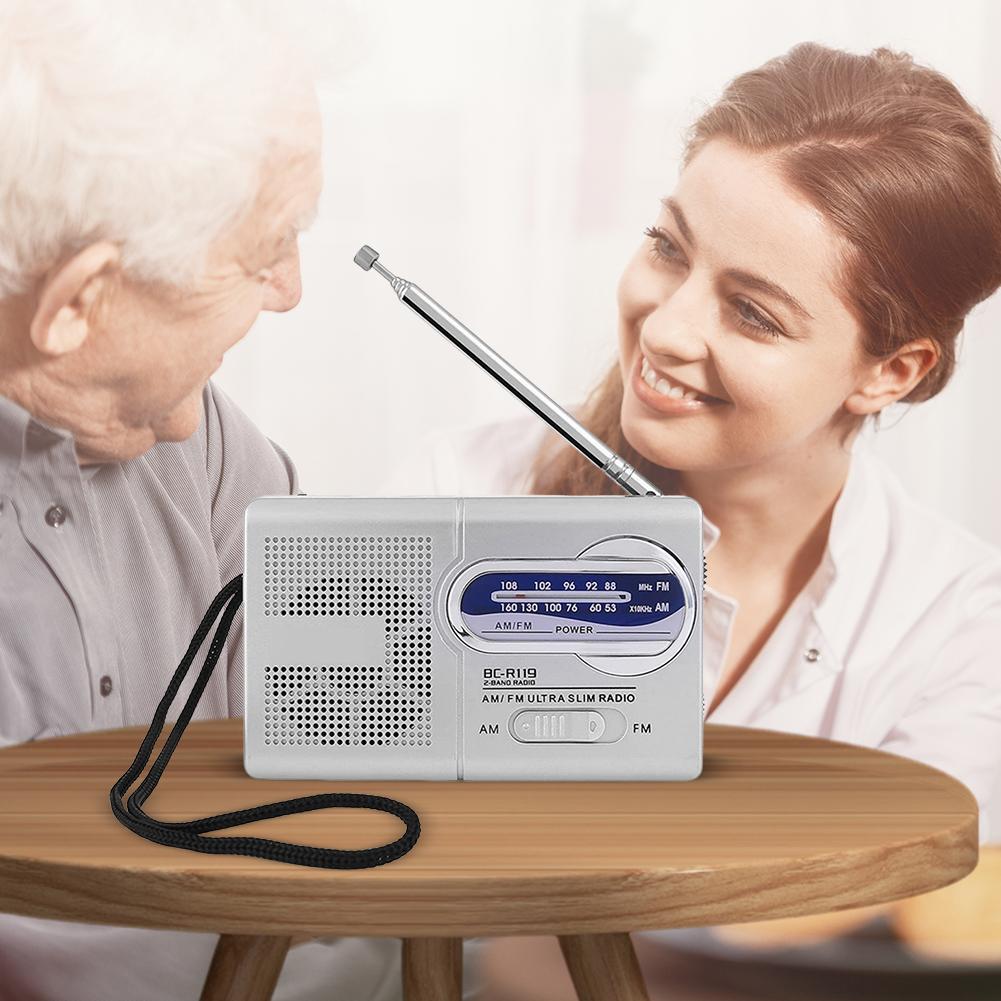 Portable AM FM Radio Battery Powered Mini Vintage Radio Receiver with Antenna Easy To Use Dual Band Radio for Indoor Outdoor