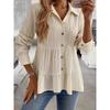 Women's Shirt New Spring and Summer Solid Color Fashion Comfortable Long Sleeve Shirts Female Elegant Single Breasted Loose Women's Blouse Tops