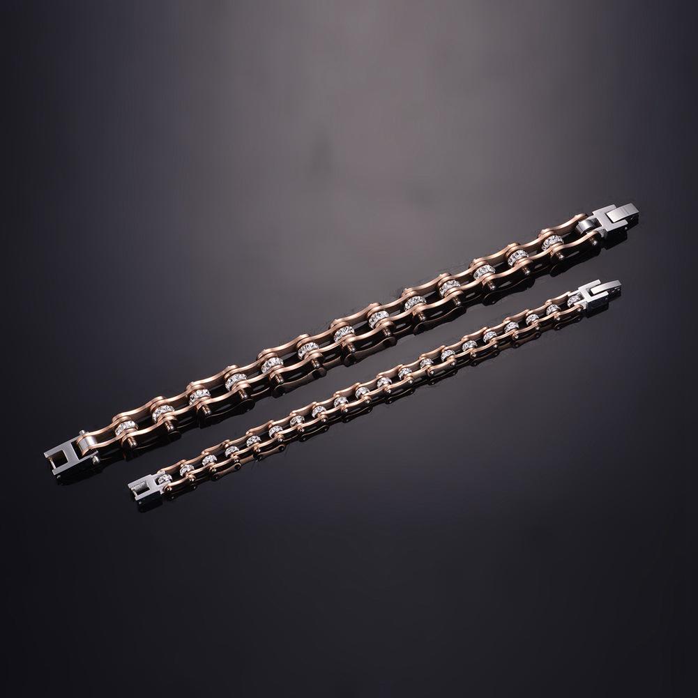 Stainless Steel Bike Chain Bracelet: Custom Colors for Couples & Bikers