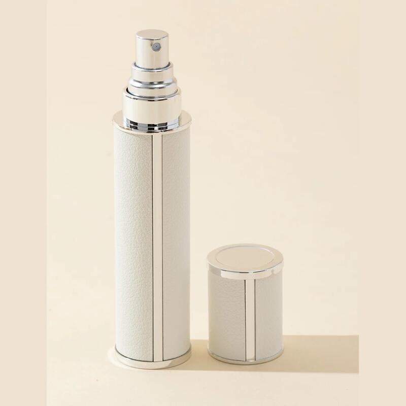 

10 мл Атомайзер для парфумів зі шкіри ягняти зі скляною віалою, багаторазовий розкішний дорожній спрей, захищений від протікання 10ml білий