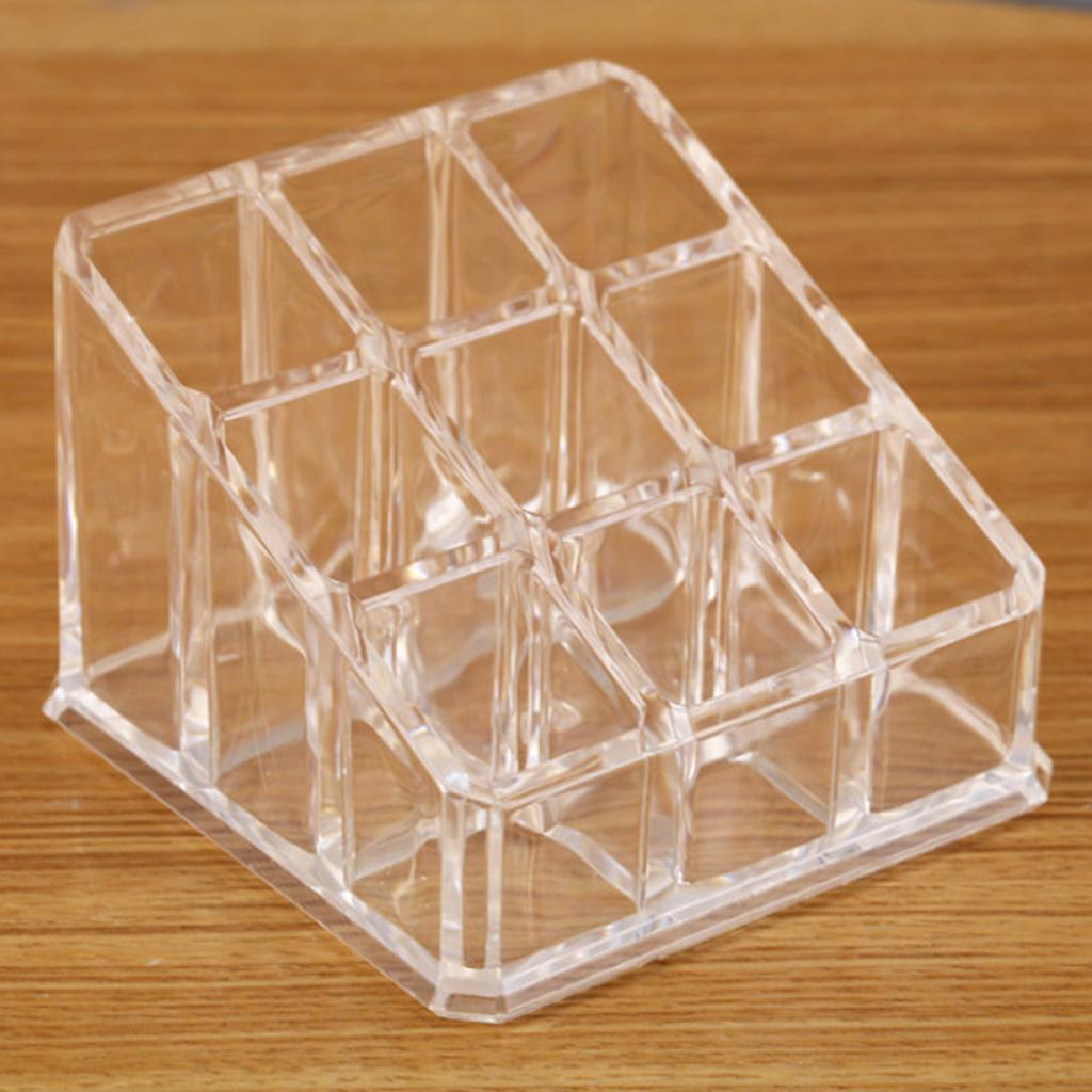 Clear 9/24/36/40 Grids Acrylic Makeup Organizer Lipstick Holder Display Rack Case Cosmetic Nail Polish Make Up Organiser Tool