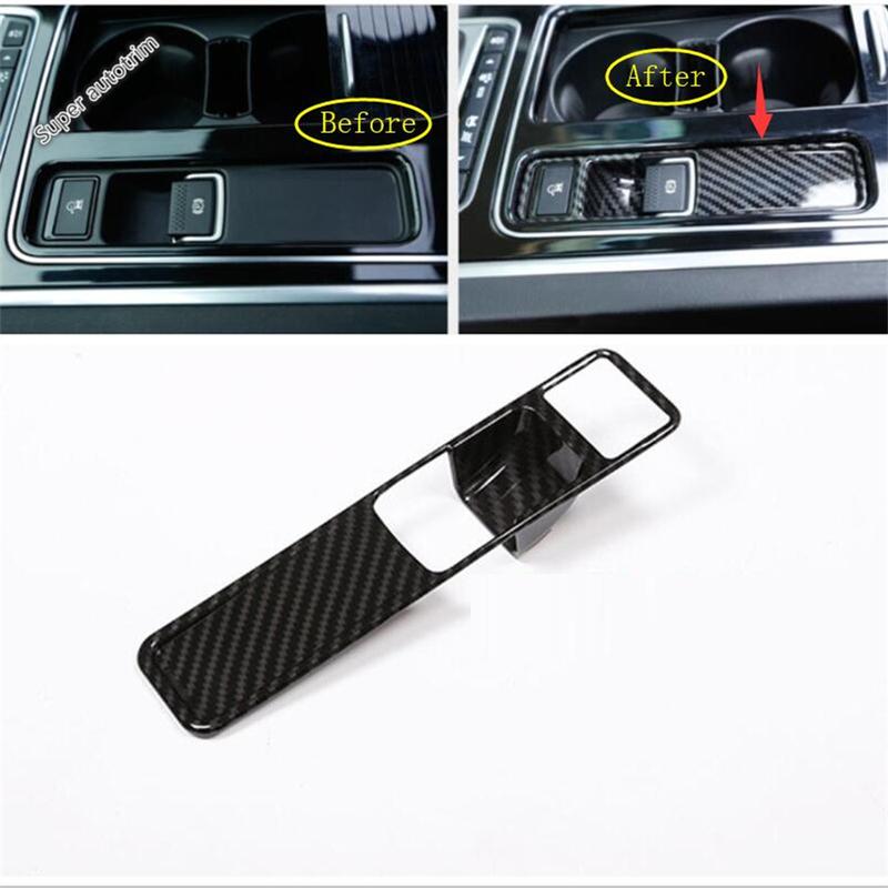 Car Electric Handbrake Parking P Stalls Button Decoration Cover Trim Fit For Jaguar XF 2016 - 2024 ABS Carbon Fiber Accessories