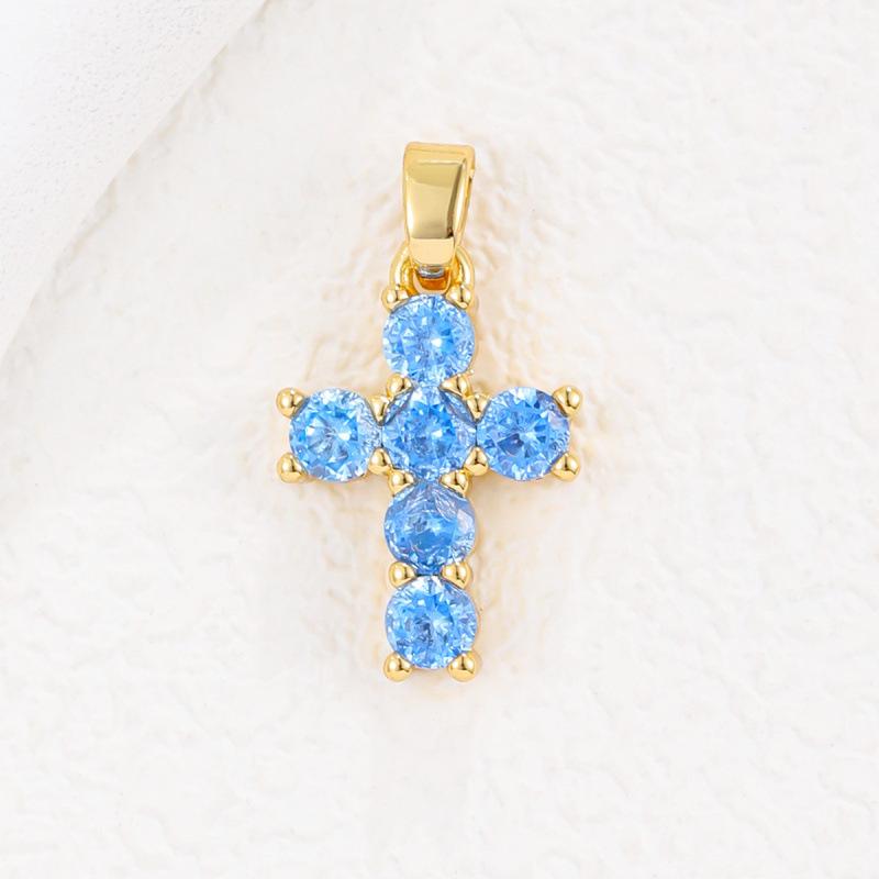 2025 New Stainless Steel Cross Necklace 18K Real Gold Plated Cubic Zirconia Christian Cross Charms Religious Pendant