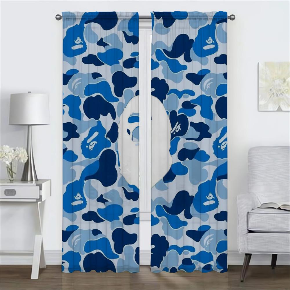 Elegant Room Curtains for Camera B-BAPE Halloween Decoration Window Curtain for Room 2 Panel Partition Home Interior Curtains