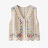 Floral Embroidery Women's Vest Hollow Crochet Sleeveless Ladies Knitted Sweater Stacking Woman Autumn Trendy Casual Tops
