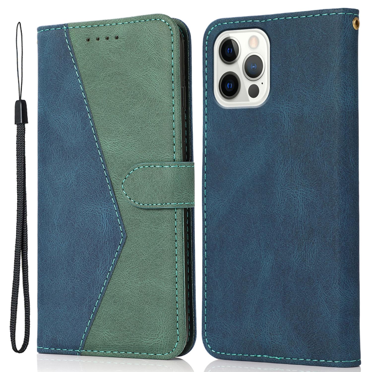 

For iPhone 16 Pro Max Case Splicing Color Flip PU Leather Phone Cover A