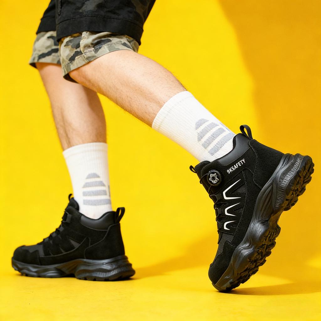 Anti-Smash Anti-Puncture Fashion Sneaker Safety Shoes For Men Men's Work Shoes NO Slip Construction Working Boots Steel Toe Shoe