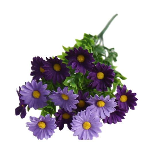 Artificial Flower with Green Leaves Realistic UV Resistant Fake Silk Flower Bouquet Indoor Outdoor Garden Patio Balcony Home Decoration