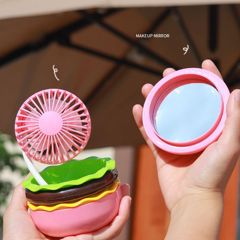 360 ° Adjustable Type-C Charging Creative Hamburg Multi-Functional Fan Multi Functional Handheld