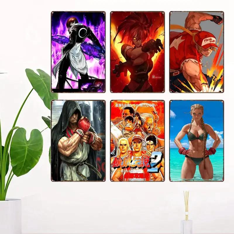 The King Of Fighters Anime Vintage Metal Sign, Wall Art Poster, Fighting Games, Retro Sign For Bar,Club,Man Cave,Home Wall Decor