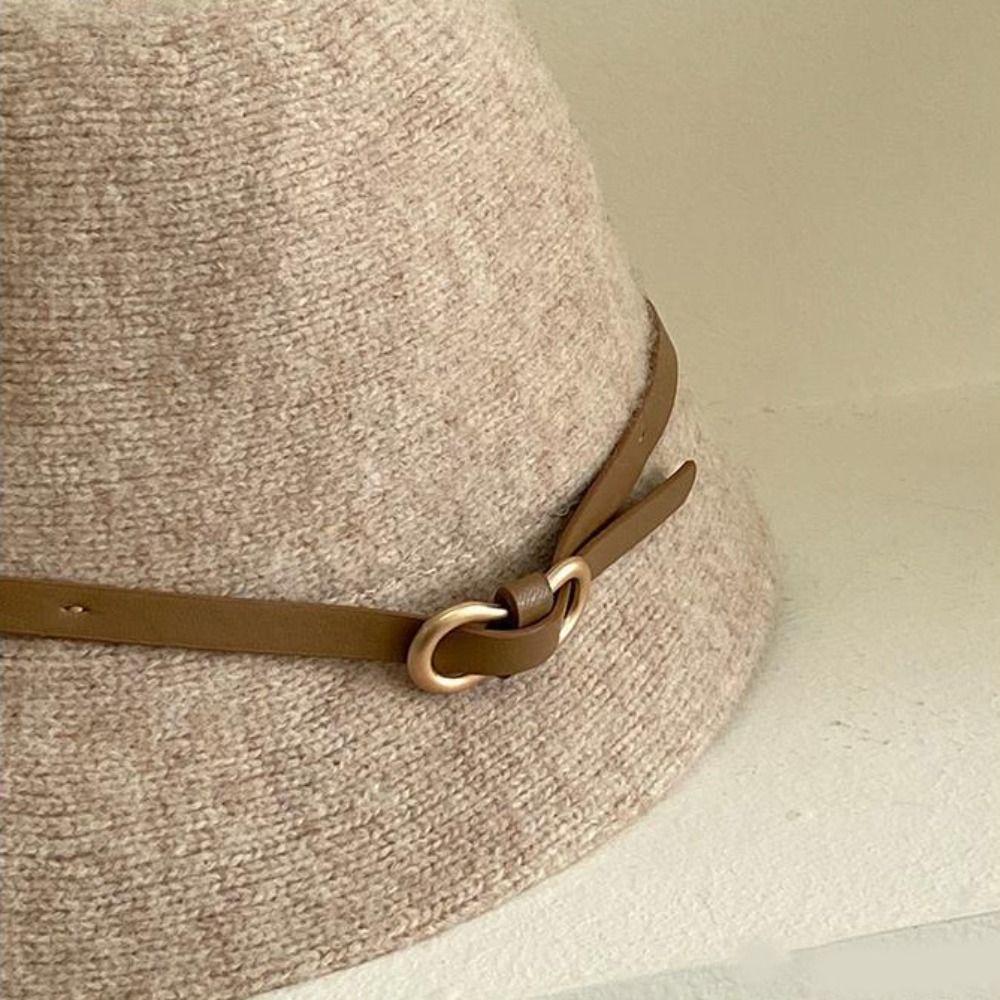 Woolen Wool Fisherman Hat Pure Color Basin Hat Casual Women's Formal hat  Autumn