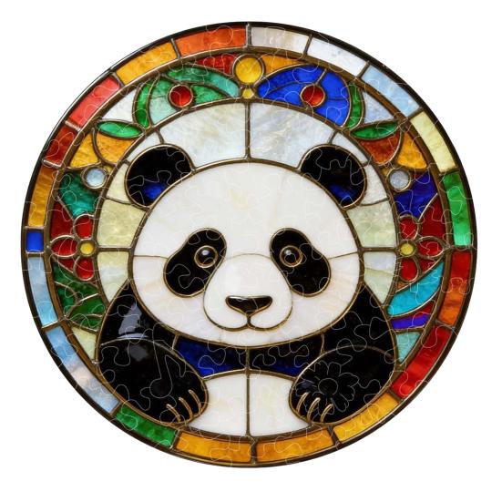 Acrylic Puzzle Hanging Ornament Stained Glass Circle Decor for Windows G