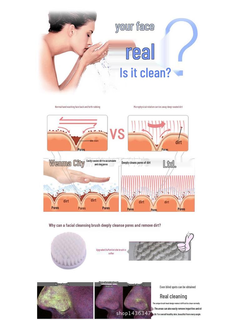 Five-in-One Electric Facial Cleansing Brush and Massager