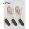 5 Pairs of  Women's Summer Thin Bow Mesh with A Shallow Mouth and Invisible Breathable Boat Socks