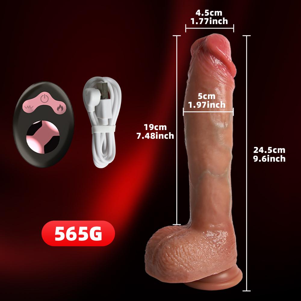 Long Realistic Dildo Vibrator Penis Telescopic Swing Heating Silicone Dildo Female Sexy Adult Remote Control Vibrator for Women