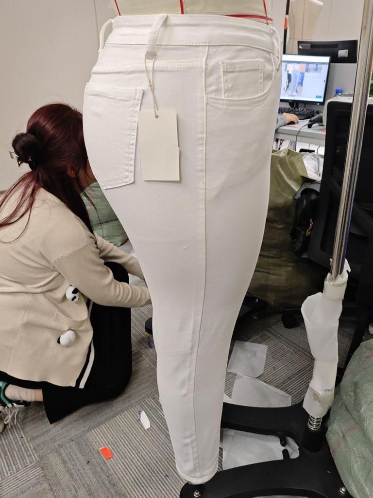 Women's High Stretch Black and White Skinny Denim Jeans - Plus Size
