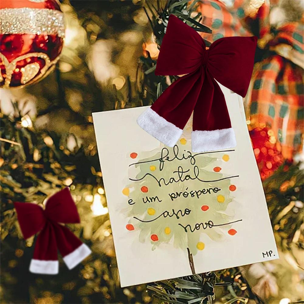 Large Christmas bow, Christmas red pendant, large three-dimensional bow, Christmas tree ornament with internal stuffing