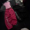 Damskie spodnie dresowe z nadrukiem liter Y2K Streetwear Luźny krój Sznurek Spodnie dresowe