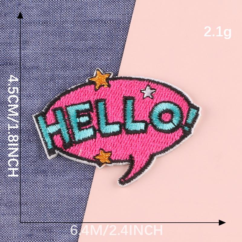 Strawberry Embroidered Alphabet Self-Adhesive Patch Badge for Clothing