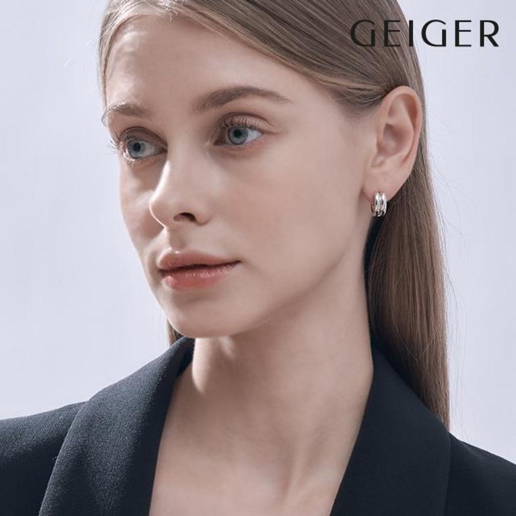 Two-line volume silver earrings GISVEE118