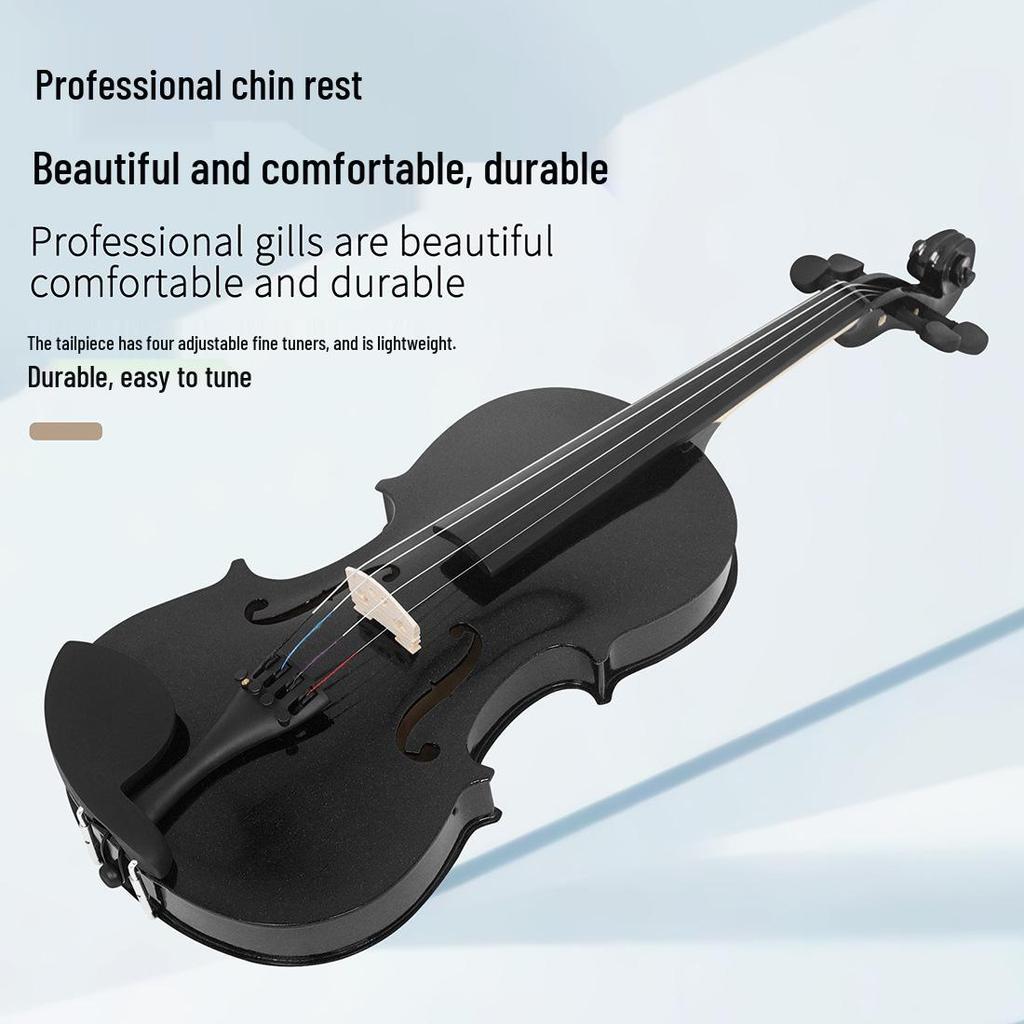 Solid Wood 4/4 Violin for All Ages - Ideal for Beginners and Students