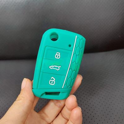 3-knapps fällnyckel silikonskydd Passar för VW GOLF 7 MK7 SKODA SEAT 2014 2015 2016 FOB HULL OCTAVIA COMBI LEON IBIZA CUPTRA Fodral