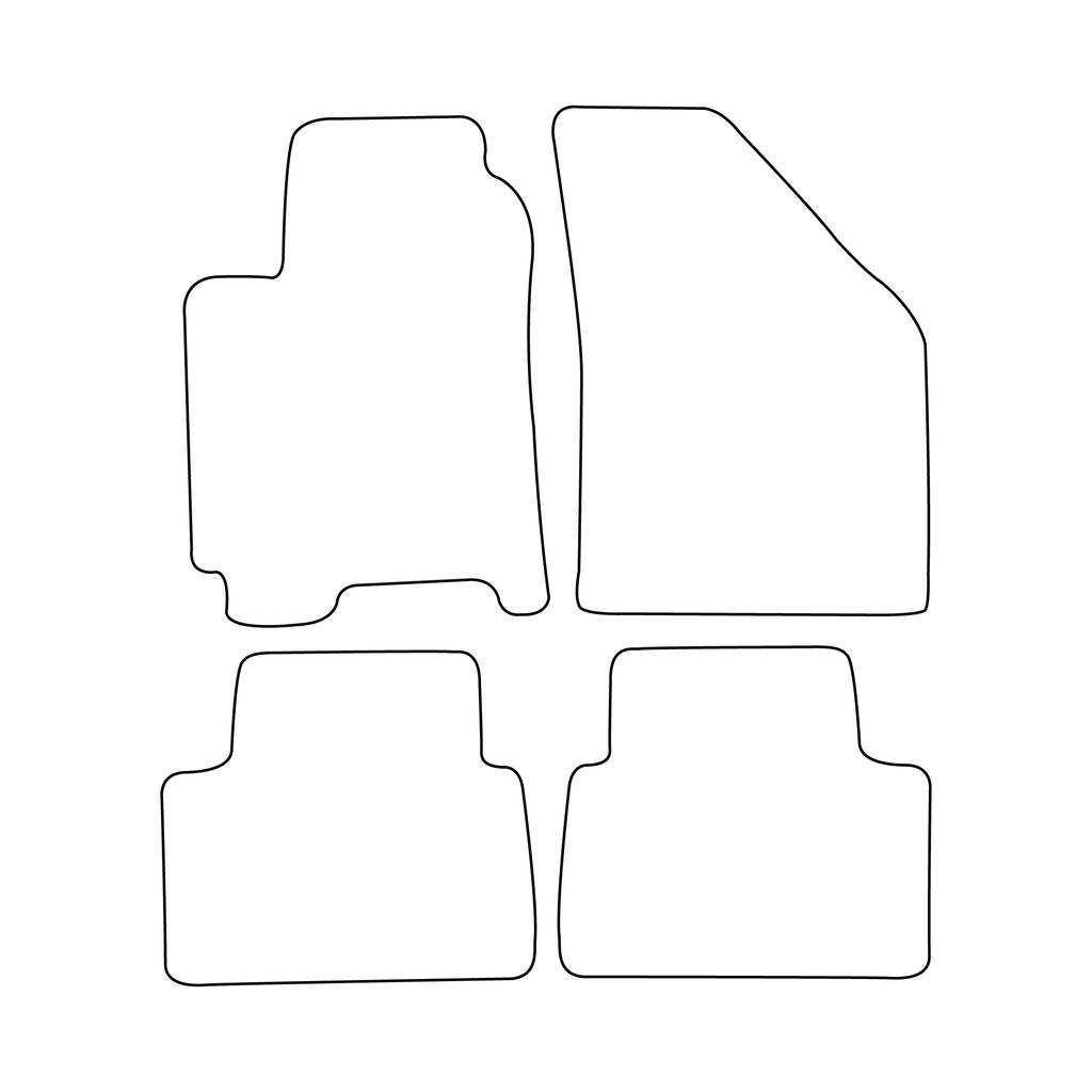 [BLM]CH002 Red - Set of Velour Floor Mats To Fit Chevrolet Aveo II 2005-2011 - Red Trim