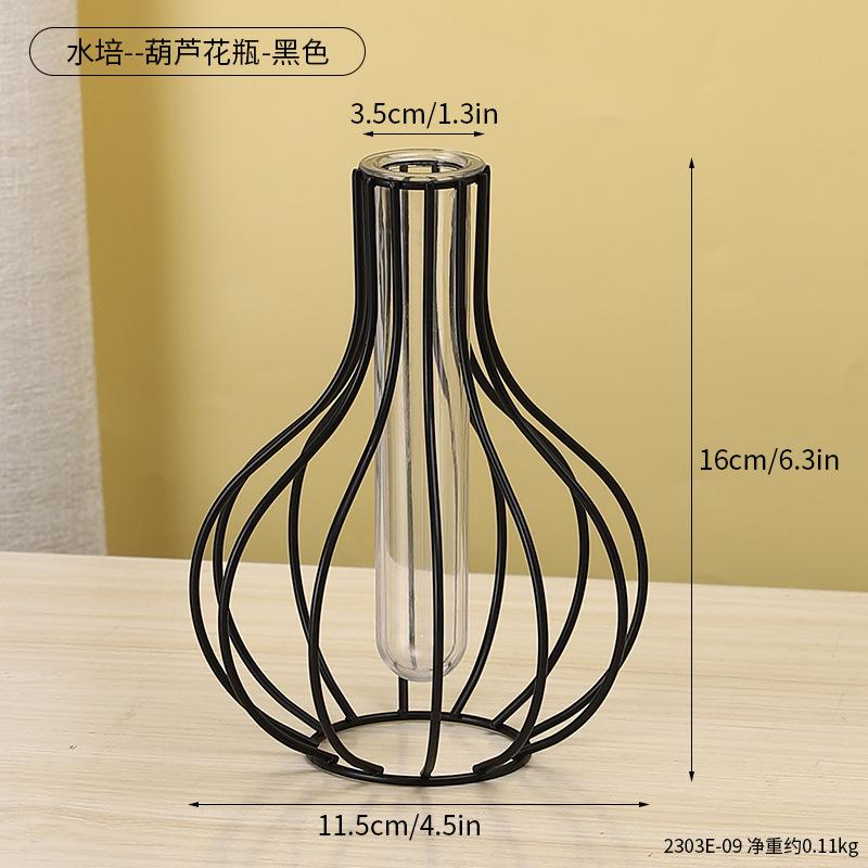 Metallrahmen Klare Glas Reagenzglas Vasen Dekorativ Klein Knospenvasen Geschenke Verwendung für Hochzeitsdekoration Tisch Blumen Dekoration