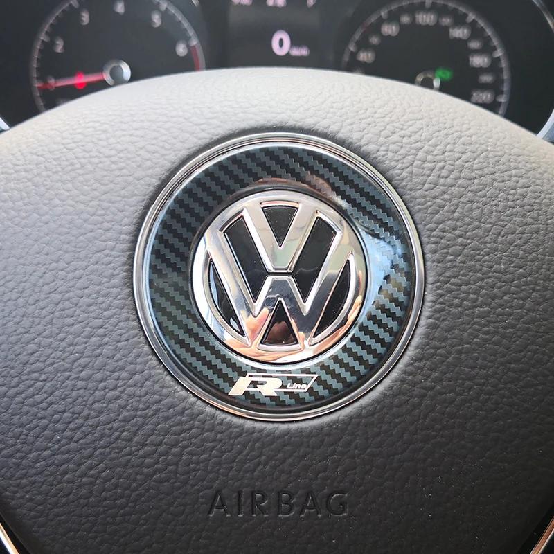 Für VOLKSWAGEN VW Auto Lenkrad Auto Emblem Aufkleber Zubehör Für Volkswagen VW R-line GTI R Polo Golf Touareg Passat Mag
