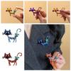 Geometric Dripping Oil Cat Brooch Retro Corsage Ornament Metal  Animal Pin  Western-style Clothes