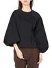 FRAY I.D. Women's Tuck Puff Sleeve Blouse FWFB211017, Black/F