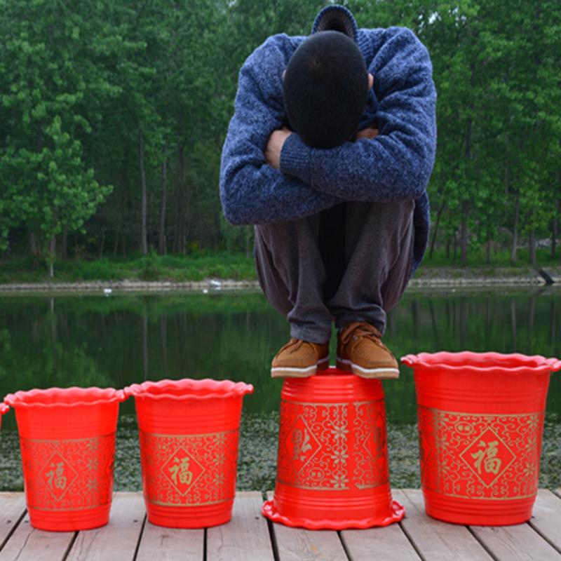 Plastikowa Falista Doniczka Zagęszczona Biała w Stylu Chińskim Jednostka Krajobrazowa Odpowiednia dla Dużych i Średnich Roślin Doniczkowych