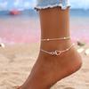 Comfortable Wear Adjustable Alloy Anklet for Women Featuring Layer Chains Butterfly Charm Beachwear Jewelry Gifts