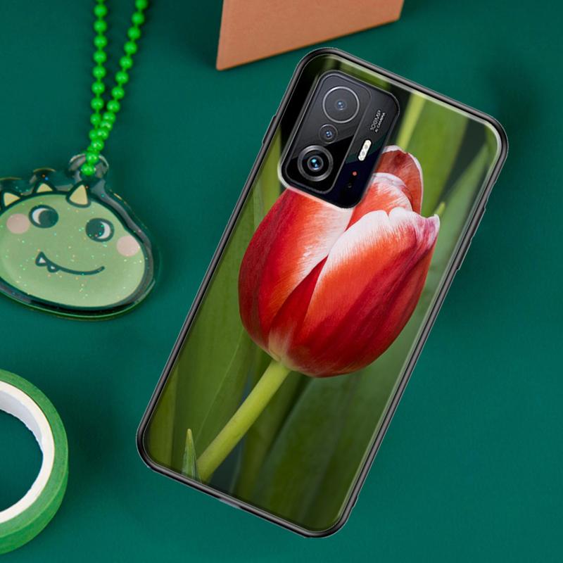 Pouzdro s tulipánovým květem pro POCO F5 X5 X3 Pro X4 F4 GT F3 M5s C40 Cover pro Xiaomi 13 12 Lite 11T 12T Pro 12X