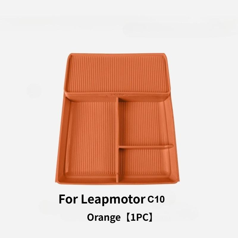 For Leapmotor C16 C10 Car Center Console Lower Storage Box Silicone Double-Layer Organizer Box Modification Interior Accessories