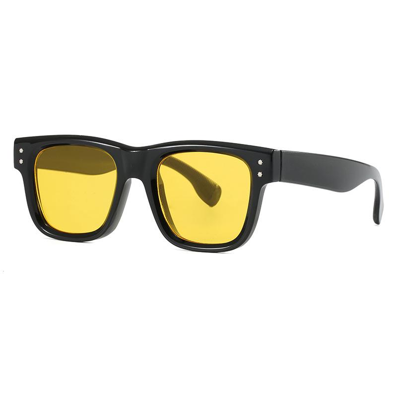 Chic Retro Square Frame Sunglasses: Studded, Slimming, UV Protection, Trendy Design