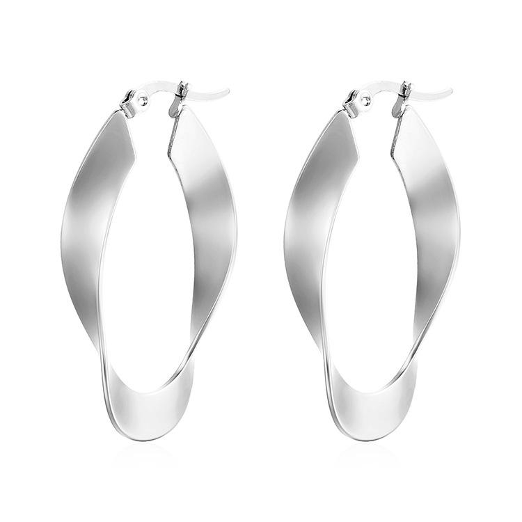 

Европейские и американские модные тенденции. Гальванизированные плоские серьги неправильной формы из нержавеющей стали 18 карат. Легкие, роскошные, простые серьги.