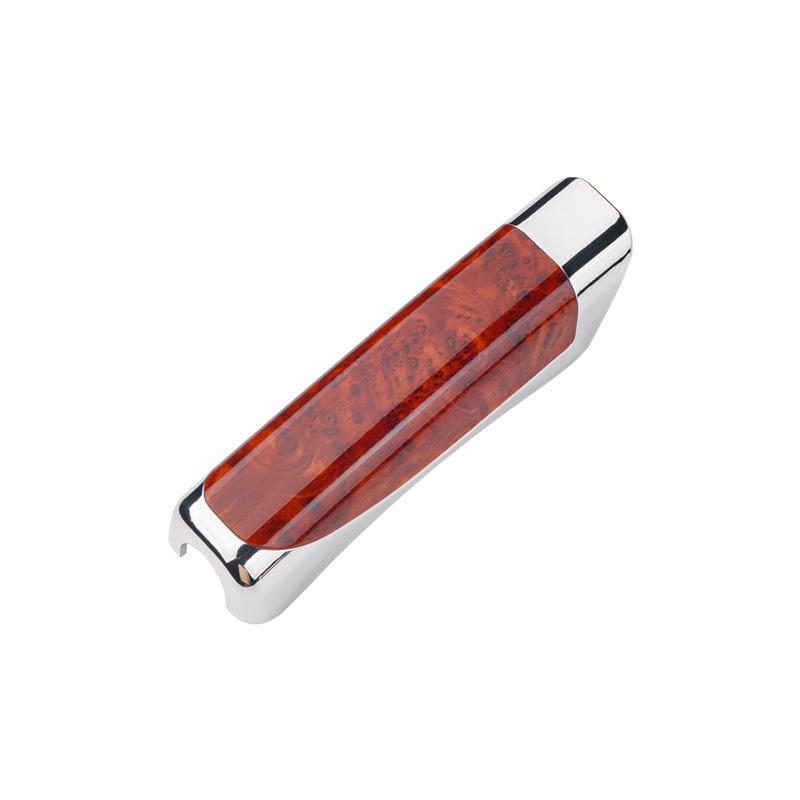 Car Interior Handbrake Lever Decorative Cover, ABS Sheath with Carbon Fiber & Peach Wood Grain Pattern