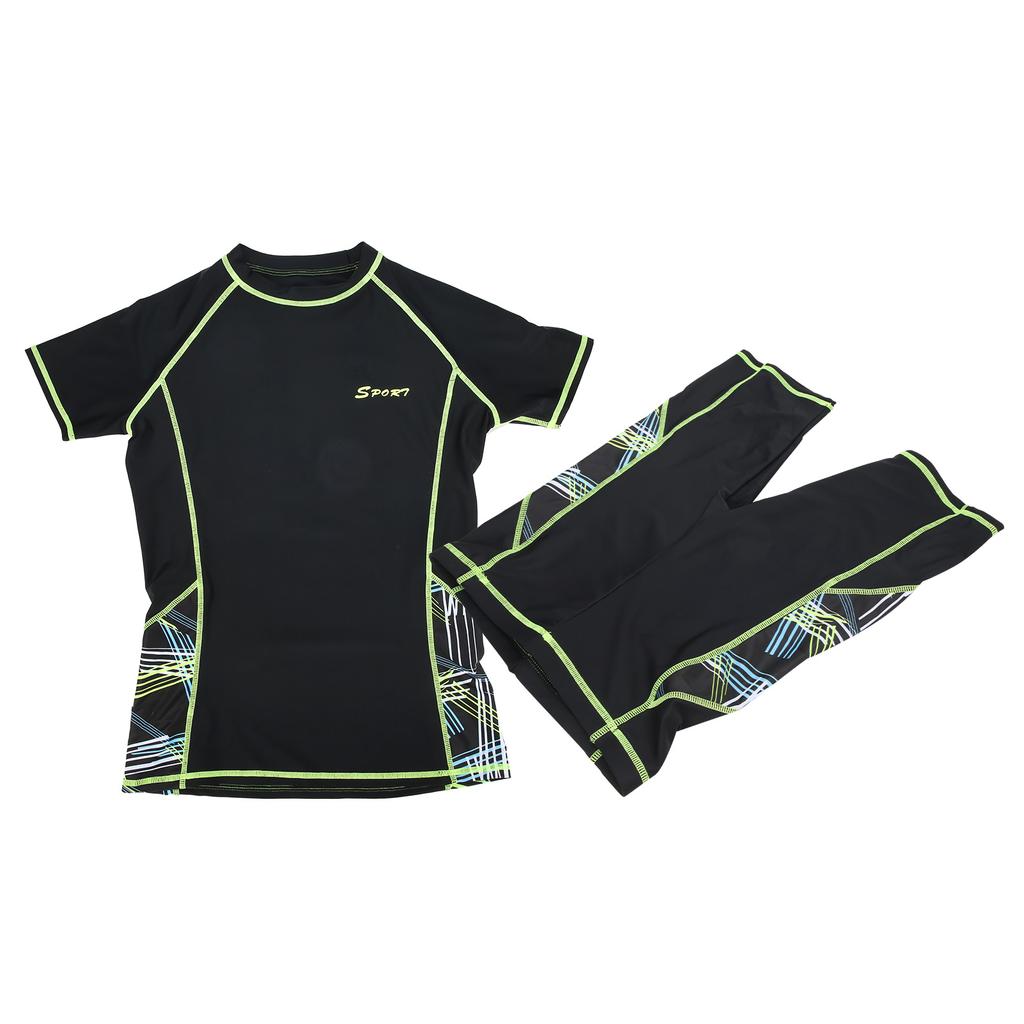 Swimming Short Sleeve Shirt with Shorts 2 Pieces Summer Surfing Diving Suit for MenL