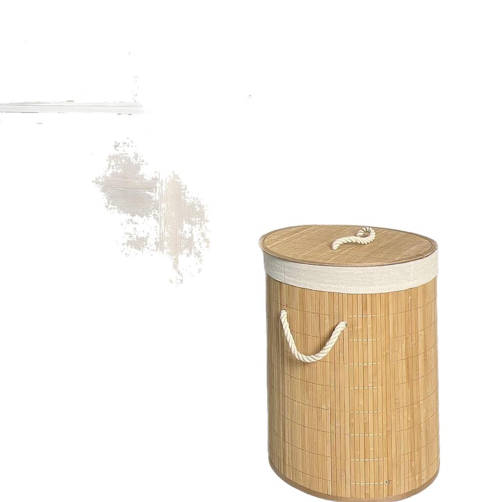 Foldable Dustproof Bamboo Laundry Basket