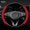 38cm 40cm 42cm 45cm 47CM Carbon fiber Leather Steering Wheel Cover Non slip breathable For Truck Bus Auto Interior Accessories